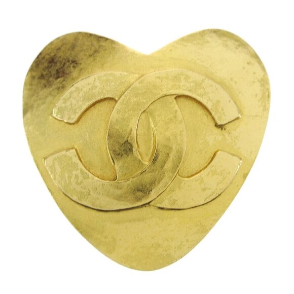 Chanel Heart Brooch Gold 95P AK31475i - Picture 1 of 4